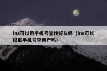 ins可以用手机号查找好友吗（ins可以根据手机号查用户吗）