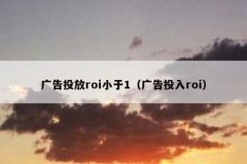 广告投放roi小于1（广告投入roi）