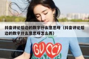 抖音评论后边的数字什么意思呀（抖音评论后边的数字什么意思呀怎么弄）