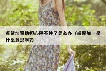 点赞加赞助担心停不住了怎么办（点赞加一是什么意思啊?）