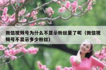 微信视频号为什么不显示粉丝量了呢（微信视频号不显示多少粉丝）
