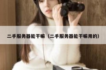 二手服务器能干嘛（二手服务器能干嘛用的）