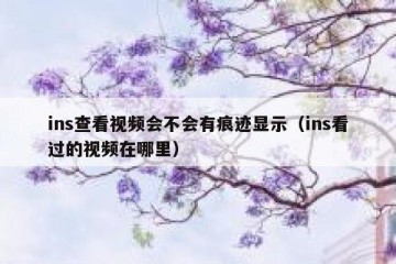 ins查看视频会不会有痕迹显示（ins看过的视频在哪里）