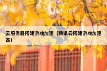 云服务器搭建游戏加速（腾讯云搭建游戏加速器）