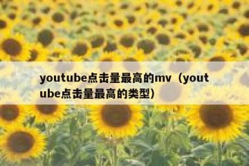 youtube点击量最高的mv（youtube点击量最高的类型）
