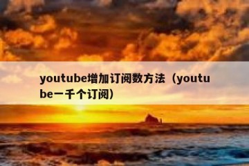 youtube增加订阅数方法（youtube一千个订阅）