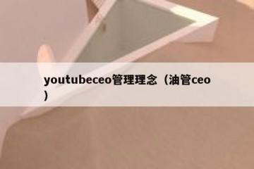 youtubeceo管理理念（油管ceo）