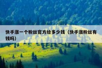 快手涨一个粉丝官方给多少钱（快手涨粉丝有钱吗）
