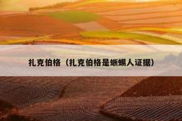扎克伯格（扎克伯格是蜥蜴人证据）