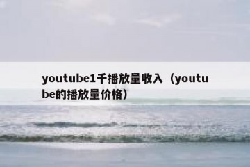 youtube1千播放量收入（youtube的播放量价格）