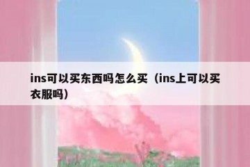 ins可以买东西吗怎么买（ins上可以买衣服吗）