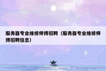 服务器专业维修师傅招聘（服务器专业维修师傅招聘信息）