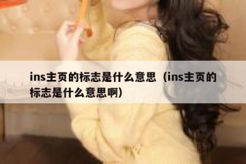 ins主页的标志是什么意思（ins主页的标志是什么意思啊）