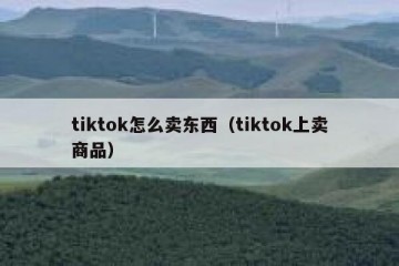 tiktok怎么卖东西（tiktok上卖商品）