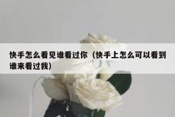 快手怎么看见谁看过你（快手上怎么可以看到谁来看过我）