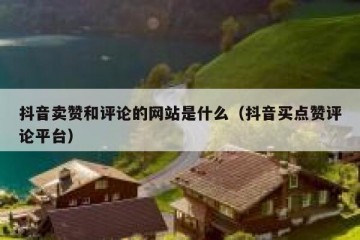 抖音卖赞和评论的网站是什么（抖音买点赞评论平台）