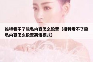 推特看不了隐私内容怎么设置（推特看不了隐私内容怎么设置英语模式）