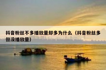 抖音粉丝不多播放量却多为什么（抖音粉丝多但没播放量）