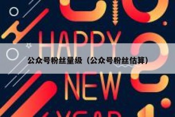 公众号粉丝量级（公众号粉丝估算）