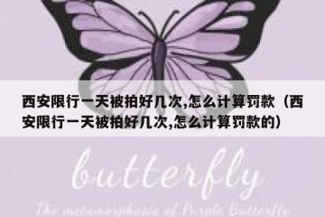 西安限行一天被拍好几次,怎么计算罚款（西安限行一天被拍好几次,怎么计算罚款的）
