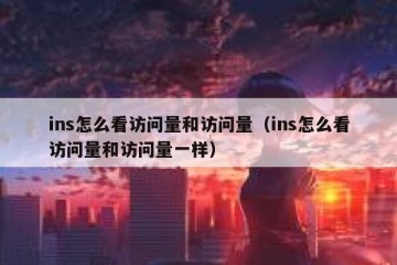ins怎么看访问量和访问量（ins怎么看访问量和访问量一样）