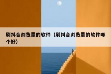 刷抖音浏览量的软件（刷抖音浏览量的软件哪个好）