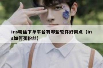 ins粉丝下单平台有哪些软件好用点（ins如何买粉丝）