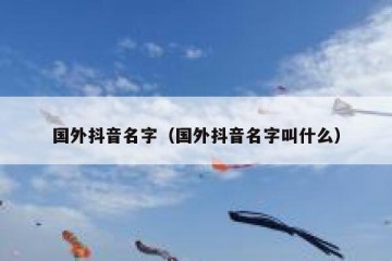 国外抖音名字（国外抖音名字叫什么）
