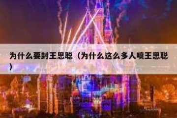 为什么要封王思聪（为什么这么多人喷王思聪）