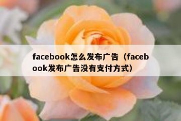 facebook怎么发布广告（facebook发布广告没有支付方式）