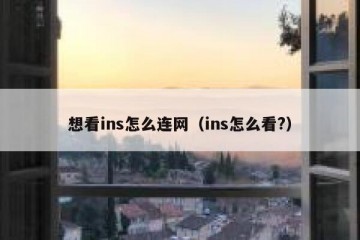 想看ins怎么连网（ins怎么看?）