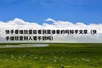 快手看播放量能看到是谁看的吗知乎文章（快手播放量别人看不到吗）