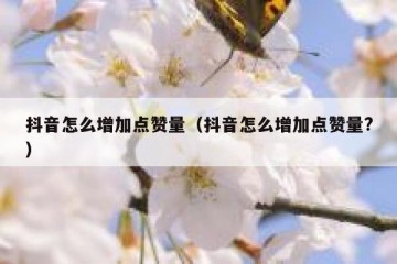 抖音怎么增加点赞量（抖音怎么增加点赞量?）