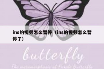 ins的视频怎么暂停（ins的视频怎么暂停了）