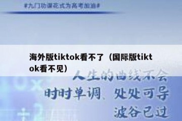 海外版tiktok看不了（国际版tiktok看不见）