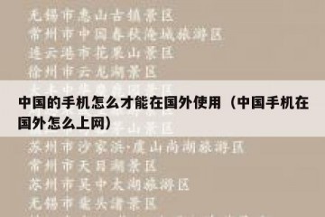 中国的手机怎么才能在国外使用（中国手机在国外怎么上网）