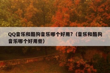 QQ音乐和酷狗音乐哪个好用?（音乐和酷狗音乐哪个好用些）