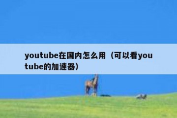 youtube在国内怎么用（可以看youtube的加速器）