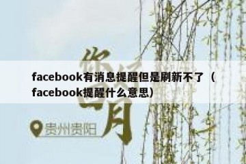 facebook有消息提醒但是刷新不了（facebook提醒什么意思）