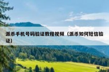 派币手机号码验证教程视频（派币如何短信验证）