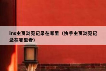 ins主页浏览记录在哪里（快手主页浏览记录在哪里看）