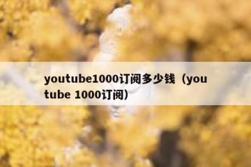 youtube1000订阅多少钱（youtube 1000订阅）