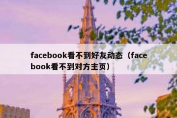 facebook看不到好友动态（facebook看不到对方主页）