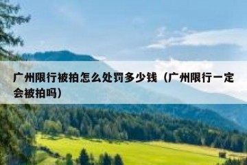 广州限行被拍怎么处罚多少钱（广州限行一定会被拍吗）