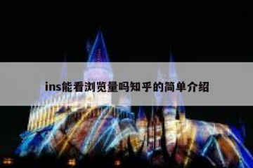 ins能看浏览量吗知乎的简单介绍