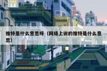 推特是什么意思呀（网络上说的推特是什么意思）