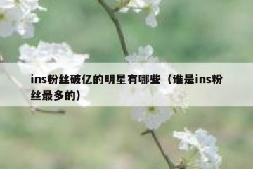 ins粉丝破亿的明星有哪些（谁是ins粉丝最多的）