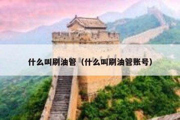什么叫刷油管（什么叫刷油管账号）