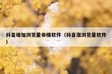 抖音增加浏览量帝搜软件（抖音涨浏览量软件）