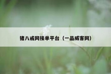 猪八戒网接单平台（一品威客网）